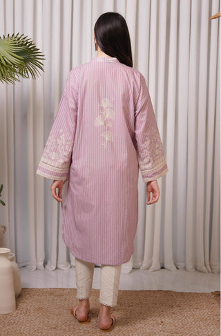 Shopmanto UK, Pakistani urdu calligraphy clothing brand manto UK ready to wear women one piece sukoon (peace) soft lilac eastern long urdu straight shirt kurta