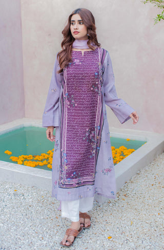 Shopmanto UK, Pakistani urdu calligraphy clothing brand manto UK ready to wear one piece khaddar phool (flower) plum and lilac women long shirt kurta