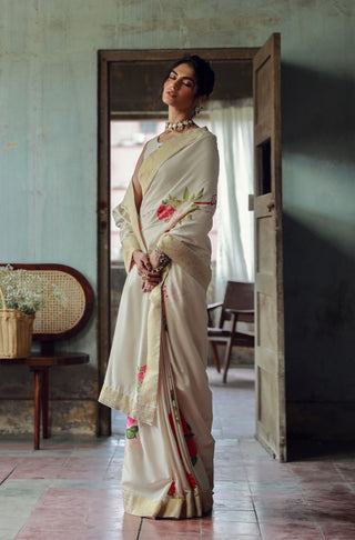 Roop (Luminous Grace) - Beige & Pink Saree