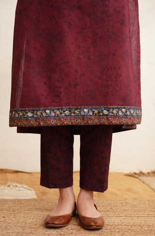 Bulbul (Nightingale) - Maroon Co-ord Set