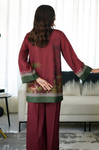 Khwahish (Silent Yearnings) - Maroon Co-ord Set