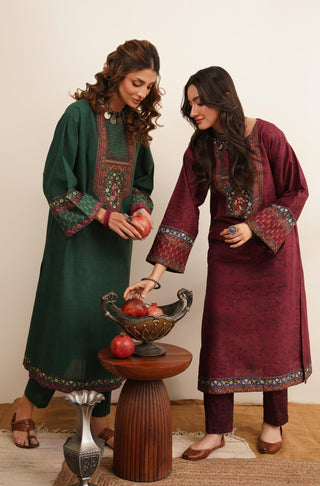 Bulbul (Nightingale) - Maroon Co-ord Set