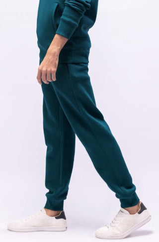 Shopmanto UK, manto pakistani clothing brand, urdu calligraphy clothes, manto UK ready to wear one piece deep teal jogger pants track pants sweat pants