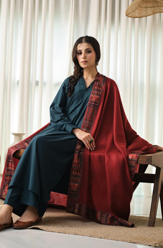 Manzil (Destination) - Maroon Shawl