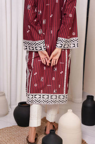 Shatranj (Life's Chess Game) - Maroon Long Shirt