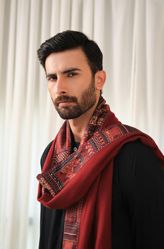 Manzil (Destination) - Maroon Shawl