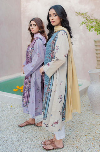 Shopmanto UK, Pakistani urdu calligraphy clothing brand manto UK ready to wear one piece khaddar phool (flower) plum and lilac women long shirt kurta