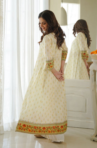 Hayaat (Life) - Cream & Mint Anarkali Set