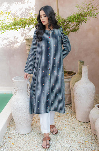 Shopmanto UK, manto UK, manto pakistani clothing brand, urdu calligraphy clothes, manto UK ready to wear one piece black long alfaaz (words) A line shirt kurta with buttons for women, pakistani urdu shirt