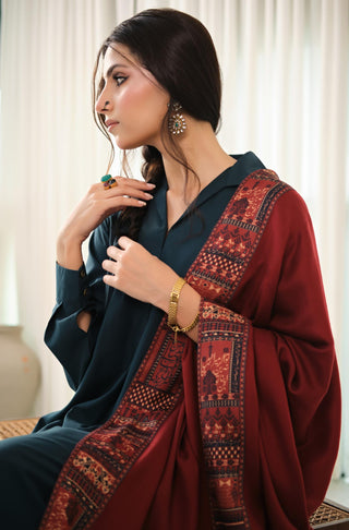 Manzil (Destination) - Maroon Shawl