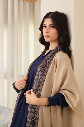 Dariya (Wandering River) - Beige & Blue Cape