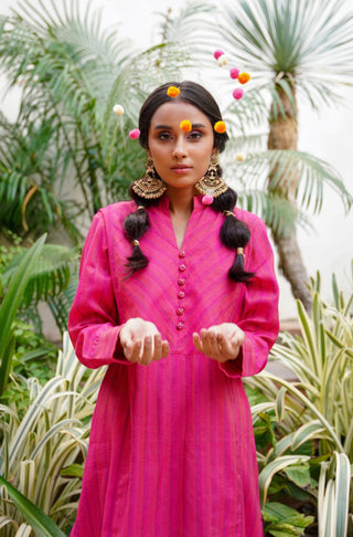 Sunehri (Radiant) - Fuchsia Long Shirt