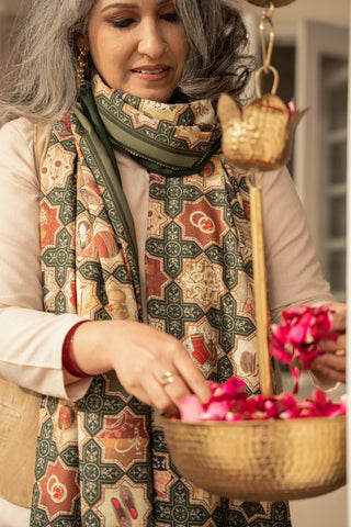 Zeenat (Timeless Beauty) - Emerald Green Shawl