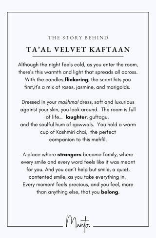 Ta'al (Rhythm) Velvet Kaftaan